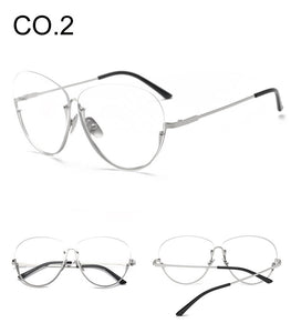 2022 Tendenza Occhiali Chiari Donne Lenti Trasparenti Montature da vista Superstar Unico Trasparente Oculos Semi Senza Montatura Per Occhiali Occhiali Finti 