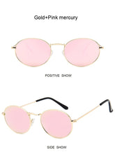 Load image into Gallery viewer, Retro Round Pink Sunglasses Women Brand Designer Sun Glasses For Women Alloy Mirror Female Oculos De Sol Brown