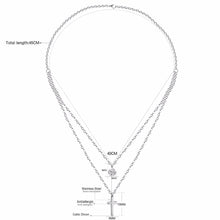 Carica l&#39;immagine nel visualizzatore di Gallery, LUXUKISSKIDS CZ Choker Gold Necklace Set Stainless Steel Chain Pendants Necklaces Set For Men Women Girls Cross Pendant Jewelry