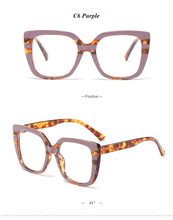 Load image into Gallery viewer, mimiyou Leopard Acetate Square Glasses Frame Women Retro Optical Eyewear Men Eyeglasses Frame Clear UV400 Brand Designer oculos
