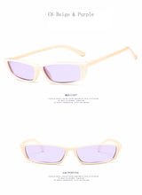 Carica l&#39;immagine nel visualizzatore di Gallery, [EL Malus]Small Retro Square Thin Frame Sunglasses UV400 Women Sexy Ladies Sun Glasses Female Yellow White Black Lens Mirror