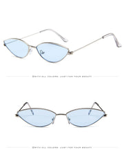 Load image into Gallery viewer, new fashion sunglasses Women  metal retro colorful transparent small colorful Cat Eye Sunglasses UV400