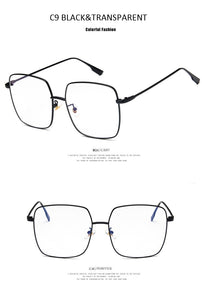 Luxury Women Square Eyeglasses Vintage Glasses Optical Frame Gold Metal Unisex Spectacles Clear Lens Glasses Blue Light Glasses