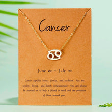 Load image into Gallery viewer, 12 Constellation Pendant Gold Necklace Jewelry Choker Necklace Zodiac Sign Charm Necklace Birthday Gift Wish Card for Women Girl