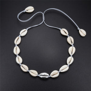 New Boho Shells Neckalce Women Summer Beach Conch Shell Choker Black White Rope Collar Chain Natural Seashell Necklaces Jewelry