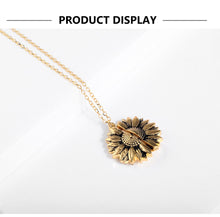 Load image into Gallery viewer, 2020 New Women Gold Necklace You are my sunshine Open Locket Sunflower Pendant Necklace Men Gifts