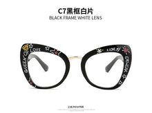 Load image into Gallery viewer, Big Retro Cat Eye Glasses Frame Optical Reading Glasses Vintage Glasses Men Letter Eyeglasses Frames Oculos De Grau Feminino