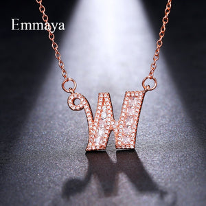 Emmaya Letters Chain Pendants Necklaces Women's Zircon Hip Hop Jewelry With Gold Tennis Chain Party Wedding Gift