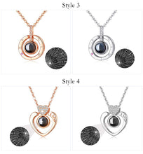 Load image into Gallery viewer, I Love You Necklace 100 Languages Heart Love Necklace Love Memory Projection Pendant Necklace for Women Gifts for Mother&#39;s Day