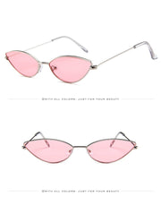 Load image into Gallery viewer, new fashion sunglasses Women  metal retro colorful transparent small colorful Cat Eye Sunglasses UV400