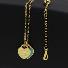 Load image into Gallery viewer, New Arrival Love Double Heart Enamel Ladie FOREVER LOVE Stainless Steel Necklace Drift Bottles Jewelry Wholesale Gift For Women