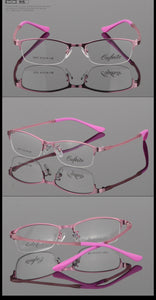 Women Metal Alloy Glasses Frame Ultra-light Frames Half Rim Optical Eyeglass Frame Colorful Eyewear TR Legs