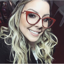 Carica l&#39;immagine nel visualizzatore di Gallery, Anti-blue Light Optical Sexy Red Cat Eye Glasses Frames Women Glasses Fashion EyeGlasses