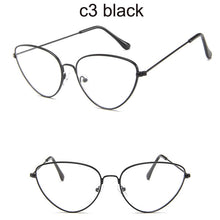 Load image into Gallery viewer, Trendy Clear Lens Cat Eye Glasses Women  Vintage Metal Spectacle Frames Fake Glasses Transparent Optical Eyeglasses Frame
