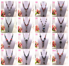 Carica l&#39;immagine nel visualizzatore di Gallery, Fashion Ethnic Jewelry Traditional Handmade Ornaments Weave Wax Rope Ceramics Necklace Ceramics Beads Pendant Long Necklace #07