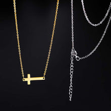 Load image into Gallery viewer, New Fashion Cross Pendant Necklace for Women Men Stainless Steel Religious Jewelry Gold Silver Plated Choker Gift Faith Necklace