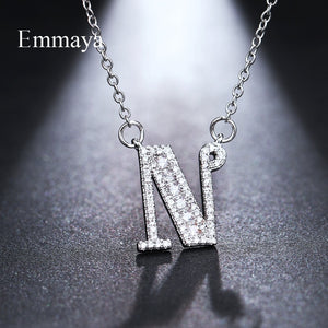 Emmaya Letters Chain Pendants Necklaces Women's Zircon Hip Hop Jewelry With Gold Tennis Chain Party Wedding Gift