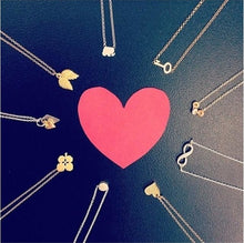 Load image into Gallery viewer, 9 Style Gold Color Key Circle Necklace For Women Minimalist Infinity Pendant Necklaces Valentine's Day Gift Necklace With Card