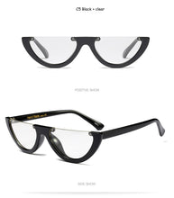 Load image into Gallery viewer, Cool Half Frame Sunglasses Cat Eye 2022 Women Fashion Brand Designer Eyewear Candy Colors Lens Sun Glasses  UV400