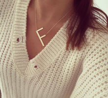 Load image into Gallery viewer, New Minimalist Gold Rose Gold Silver Color 26 A-Z Letter Name Initial Necklaces For Women Long Big Letter Pendant Necklace