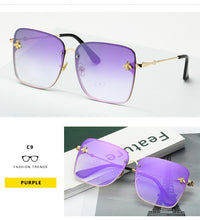 Load image into Gallery viewer, 2022 New Fashion Lady Oversize Rimless Square Bee Sunglasses Women Men Small Bee Glasses Gradient Sun Glasses Female UV400