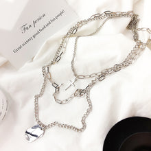 Load image into Gallery viewer, Girl Gift Metal Silver Color Cross Pendants Necklace For Women Men  Jewelry Geometric Rectangle Clavicle Chain Necklace
