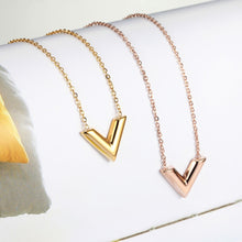 Load image into Gallery viewer, Classic Design Famous Brand V Letter Pendant Necklace For Woman Titanium Steel Woman Necklace Luxury Jewelry Female Top Quality