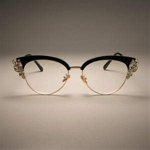 GORGEOUS Ladies Cat Eye Shiny Rhinestones Glasses Frames For Women Eyewear Optical EyeGlasses