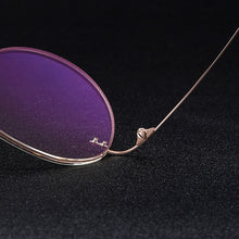 Carica l&#39;immagine nel visualizzatore di Gallery, Gmei Optical Golden Titanium Alloy Rimless Women Glasses Frame Gradient Tinted Plano Lenses Coloured Border Men&#39;s Eyewear Q90020