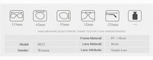 Load image into Gallery viewer, Optical Transparent Glasses Women Myopia Eyeglasses Frames Metal Spectacles Clear Lenses Women&#39;s Glasses