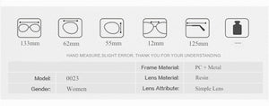 Optical Transparent Glasses Women Myopia Eyeglasses Frames Metal Spectacles Clear Lenses Women's Glasses