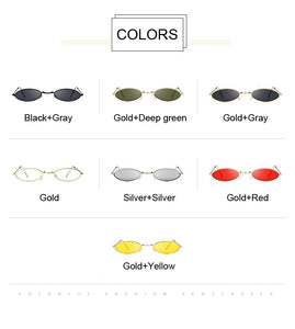 Fashion Women Sunglasses Famous Oval Sun Glasses Female Luxury Brand Metal Round Rays Frames Black Small Cheap Eyewear Oculos