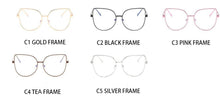 Load image into Gallery viewer, Metal cat eye Glasses transparent Gold Frame Glasses Optics Eyeglasses Clear Lens Women Men Fake Glasses Female UV400