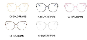 Metal cat eye Glasses transparent Gold Frame Glasses Optics Eyeglasses Clear Lens Women Men Fake Glasses Female UV400