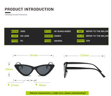 Load image into Gallery viewer, 2022 Cat Eye Fashion Sunglasses Plastic Women Vintage Small Sun Glasses Mirror Sunglasses Female UV400