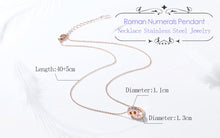 Load image into Gallery viewer, Luxury Elegant Crystal Choker Fashion Roman Digital Stainless Steel Gold Silver Color Pendant Necklaces for Women Jewelry