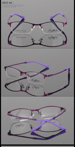 Women Metal Alloy Glasses Frame Ultra-light Frames Half Rim Optical Eyeglass Frame Colorful Eyewear TR Legs