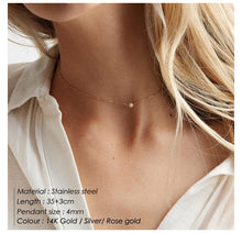Carica l&#39;immagine nel visualizzatore di Gallery, stainless steel choker pearl necklaces for women gold layered Chain necklace jewelry