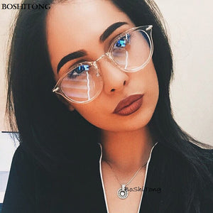 Women Anti Blue Glasses Frame Men Eyeglasses Frame Vintage Round Clear Lens Glasses Optical Spectacle Frame