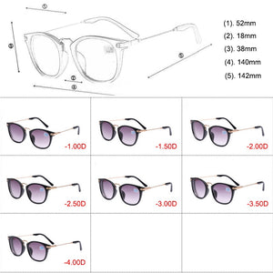 LongKeeper Finished Myopia Glasses Black Frame Metal Goggles Lens Sighted Prescription Sunglasses -1 -1.5 -2 -2.5 -3 -3.5 -4