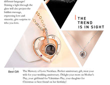 Load image into Gallery viewer, I Love You Necklace 100 Languages Heart Love Necklace Love Memory Projection Pendant Necklace for Women Gifts for Mother&#39;s Day