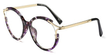 Load image into Gallery viewer, Lady Metal Hollow Round Glasses Frames For Women Cat Eye Brand Designer Optical EyeGlasses Fashion Eyewear