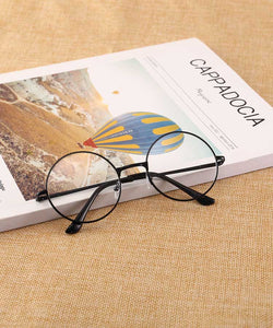 Retro-classic transparent lens metal frame men and women circular reading glasses  retro-personality college style