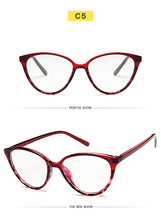 Carica l&#39;immagine nel visualizzatore di Gallery, College Style Cat Eye Eyeglasses Frame Eye Glasses Frames For Women Clear Lens Fake/Transparent Glasses Frame