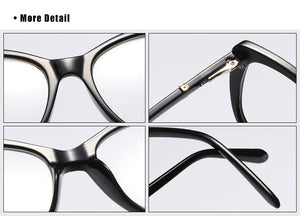 Ralferty  Luxury Eye Glasses Women Cat Eye Frame Eyeglasses TR90 Clear Lens With Spring Leg Optic Spectacle Eyewear F93331