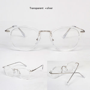 Women Anti Blue Glasses Frame Men Eyeglasses Frame Vintage Round Clear Lens Glasses Optical Spectacle Frame