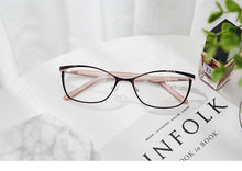 Load image into Gallery viewer, Metal Glasses Frame Women Brand Designer Female Vintage Cat Eye Prescription Eyeglasses Pink Full Myopia Optical Frames Eye