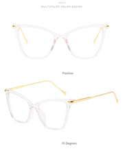 Load image into Gallery viewer, Retro glasses frame women cat eye eyeglasses Large transparent clear eye glasses frames for women  metal leg