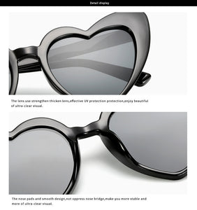 Love Heart Sunglasses Women Big Frame Personality Sunglass Fashion Cute Sexy Retro Cat Eye Vintage SunGlasses Pink Female