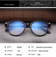Load image into Gallery viewer, Women Glasses Frame Men Anti Blue Light Eyeglasses Frame Vintage Round Clear Lens Glasses Optical Spectacle Frame